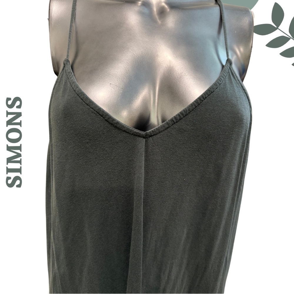 🛍️ SIMONS Vision Organic Cotton Modal Slip Dress – grey Green – Size M – Flowy - Picture 4 of 6